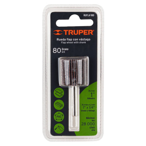 Rueda flap de 1', grano 80, Truper | RUFLA-180 | 13034
