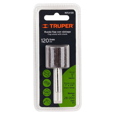 Rueda flap de 1', grano 120, Truper | RUFLA-1120 | 13035