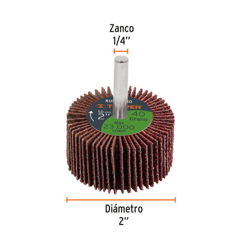 Rueda flap de 2', grano 40, Truper | RUFLA-240 | 13036