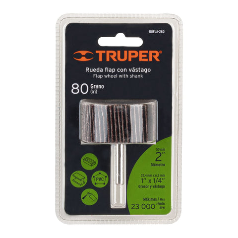 Rueda flap de 2', grano 80, Truper | RUFLA-280 | 13038