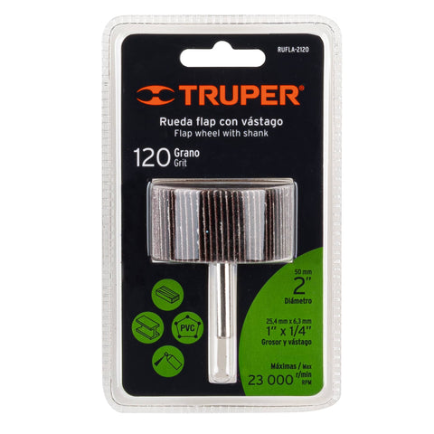 Rueda flap de 2', grano 120, Truper | RUFLA-2120 | 13039