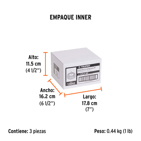 Rueda flap de 3', grano 80, Truper | RUFLA-380 | 13042