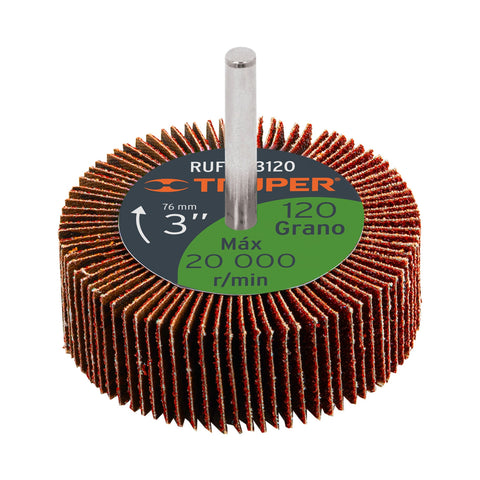 Rueda flap de 3', grano 120, Truper | RUFLA-3120 | 13044