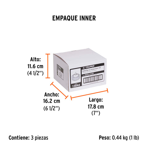 Rueda flap de 3', grano 120, Truper | RUFLA-3120 | 13044