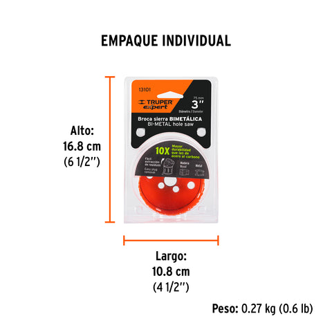 Brocasierra bimetálica 3', Truper Expert | COBI-3 | 13101
