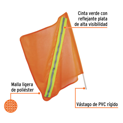 Banderola vial con reflejante, Truper | BA-NR | 13119