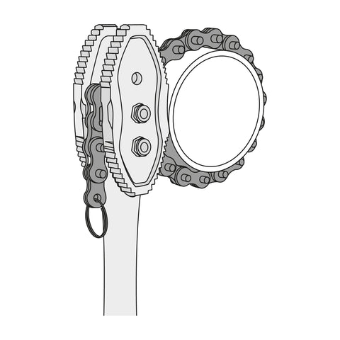 Llave de cadena tipo caimán uso pesado, mango de 28', Truper | LLC-802 | 13140