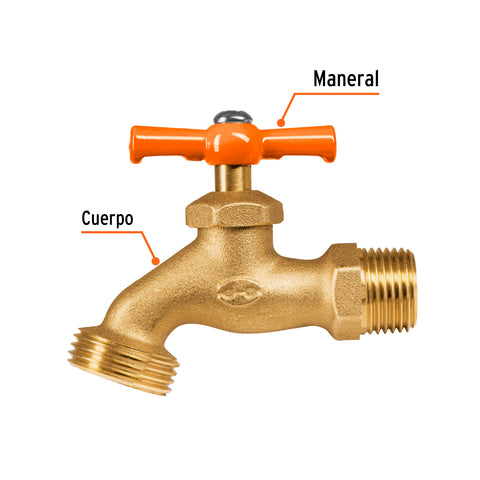 Llave p/manguera, de latón 140g, 1/2', blíster, TRUPER | LLJ-140B | 13147