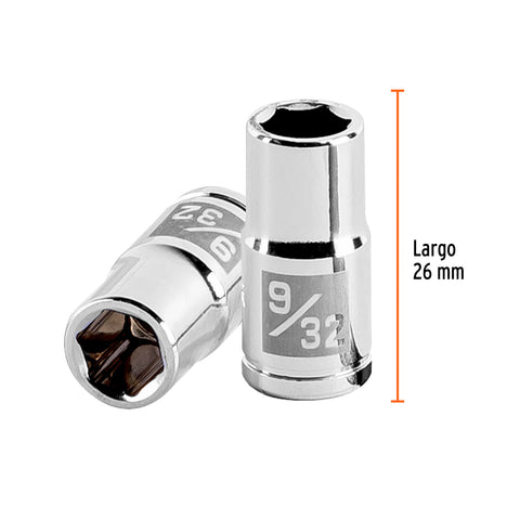 Dado de 9/32', 6 puntas, cuadro 1/4', Truper | D-1409 | 13157