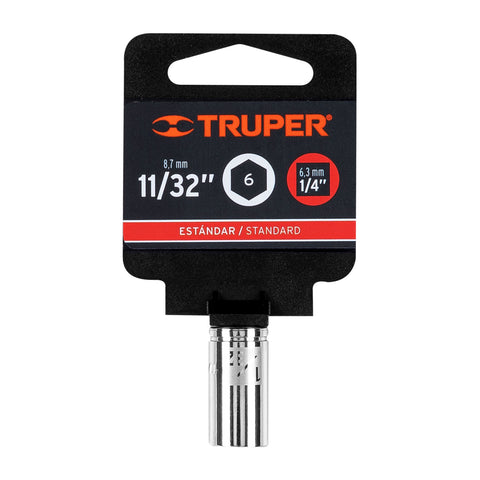 Dado de 11/32', 6 puntas, cuadro 1/4', Truper | D-1411 | 13159