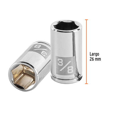 Dado de 3/8', 6 puntas, cuadro 1/4', Truper | D-1412 | 13160