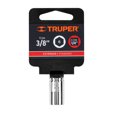 Dado de 3/8', 6 puntas, cuadro 1/4', Truper | D-1412 | 13160
