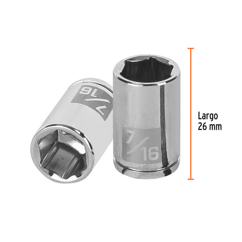 Dado de 7/16', 6 puntas, cuadro 1/4', Truper | D-1414 | 13161