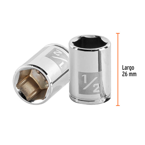 Dado de 1/2', 6 puntas, cuadro 1/4', Truper | D-1416 | 13162
