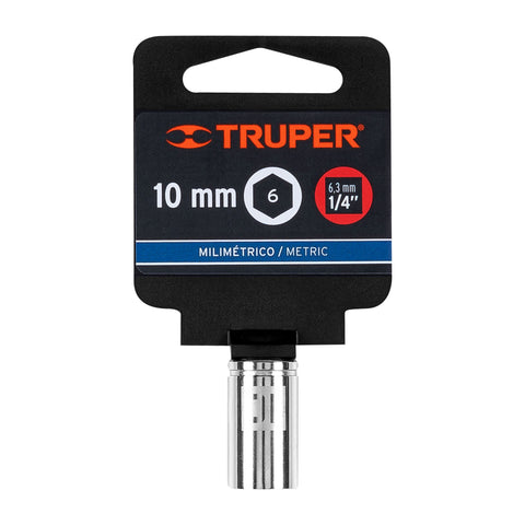 Dado de 10 mm, 6 puntas, cuadro 1/4', Truper | D-1410-M | 13172