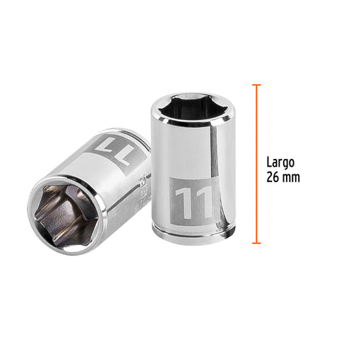 Dado de 11 mm, 6 puntas, cuadro 1/4', Truper | D-1411-M | 13173