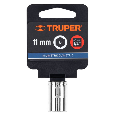 Dado de 11 mm, 6 puntas, cuadro 1/4', Truper | D-1411-M | 13173