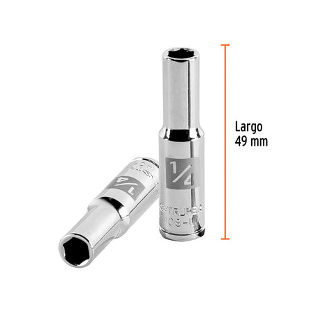 Dado largo de 1/4', 6 puntas, cuadro 1/4', Truper | D-1408-L | 13182