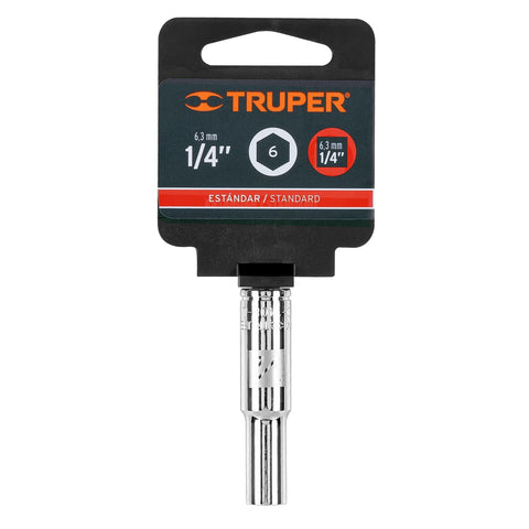 Dado largo de 1/4', 6 puntas, cuadro 1/4', Truper | D-1408-L | 13182