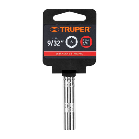 Dado largo de 9/32', 6 puntas, cuadro 1/4', Truper | D-1409-L | 13183