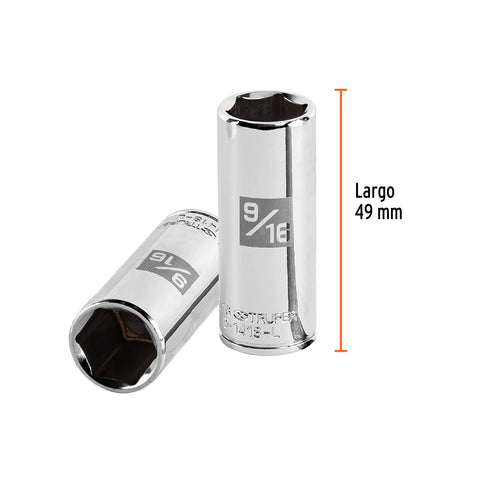 Dado largo de 9/16', 6 puntas, cuadro 1/4', Truper | D-1418-L | 13189