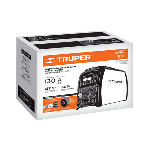 Soldadora para microalambre y electrodo, 130A, TRUPER | SOMI-130X | 13191