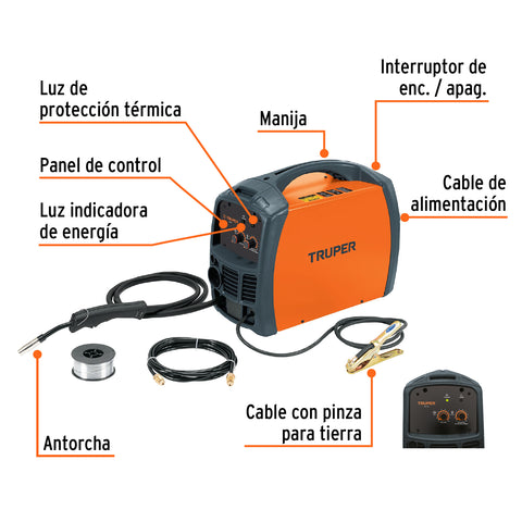 Soldadora para microalambre, 130A, TRUPER | SOMI-130T | 13192
