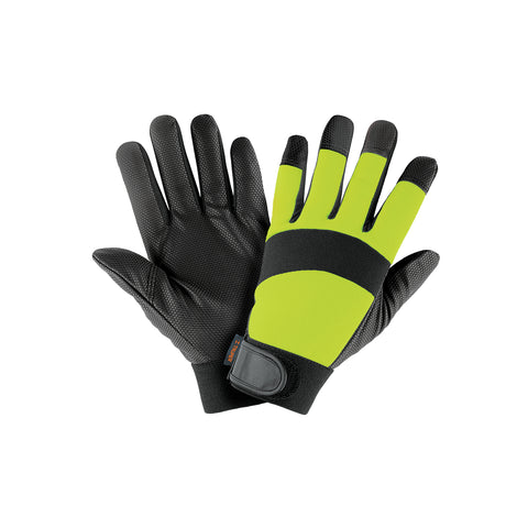 Guantes mecánico, alta visibilidad, palma poliuretano, verde | GU-645 | 13194