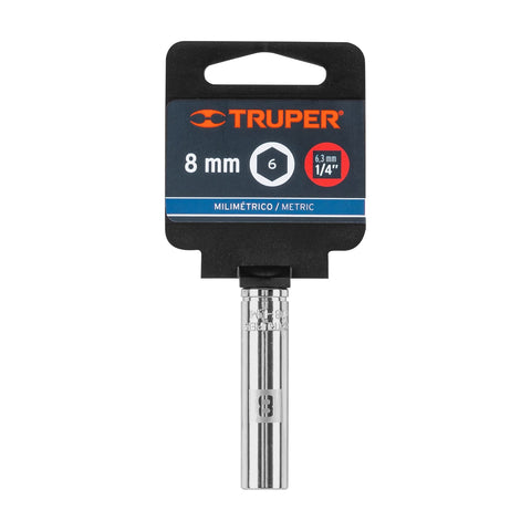 Dado largo de 8 mm, 6 puntas, cuadro 1/4', Truper | D-1408-LM | 13202