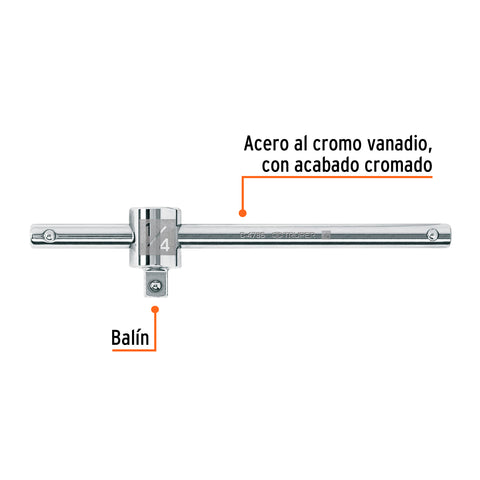 Barra corrediza para dados cuadro 1/4', Truper | C-4785 | 13217