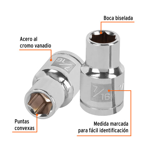 Dado de 7/16', 6 puntas, cuadro 1/2', Truper | D-1214-H | 13231