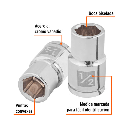 Dado de 1/2', 6 puntas, cuadro 1/2', Truper | D-1216-H | 13232
