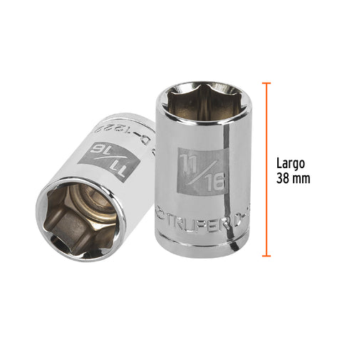 Dado de 11/16', 6 puntas, cuadro 1/2', Truper | D-1222-H | 13235