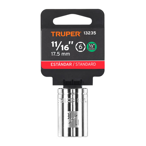 Dado de 11/16', 6 puntas, cuadro 1/2', Truper | D-1222-H | 13235