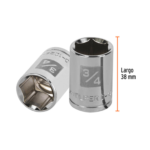 Dado de 3/4', 6 puntas, cuadro 1/2', Truper | D-1224-H | 13236