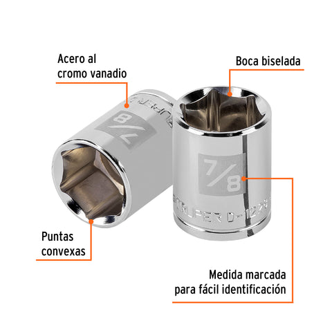 Dado de 7/8', 6 puntas, cuadro 1/2', Truper | D-1228-H | 13238