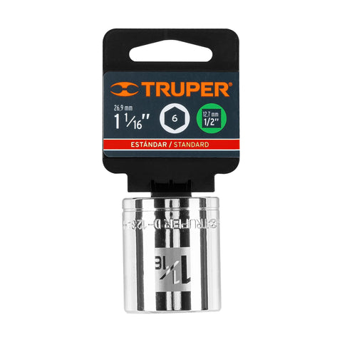Dado de 1-1/16', 6 puntas, cuadro 1/2', Truper | D-1234-H | 13241