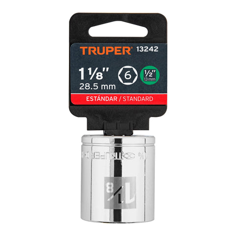 Dado de 1-1/8', 6 puntas, cuadro 1/2', Truper | D-1236-H | 13242