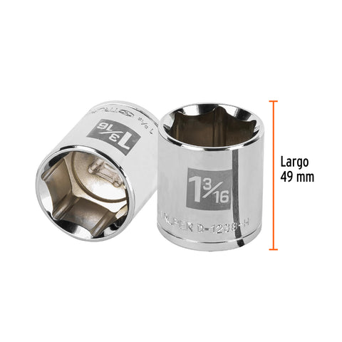 Dado de 1-3/16', 6 puntas, cuadro 1/2', Truper | D-1238-H | 13243