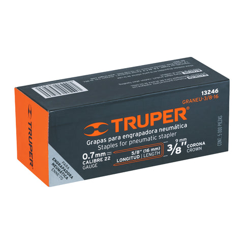 Caja con 5000 grapas corona 3/8' calibre 22, 16mm p/ENNE-70 | GRANEU-3/8-16 | 13246