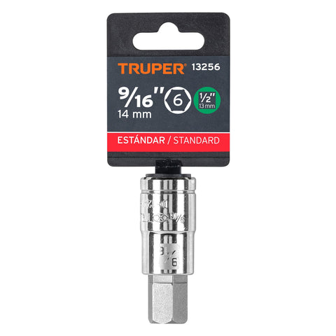 Dado punta hexagonal de 9/16', cuadro 1/2', Truper | D-1241-9/16 | 13256
