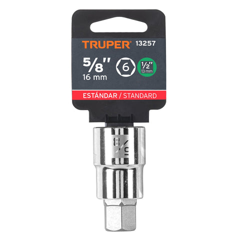Dado punta hexagonal de 5/8', cuadro 1/2', Truper | D-1241-5/8 | 13257