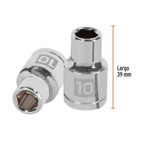 Dado de 10 mm, 6 puntas, cuadro 1/2', Truper | D-1210-M | 13260