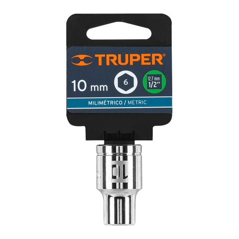 Dado de 10 mm, 6 puntas, cuadro 1/2', Truper | D-1210-M | 13260