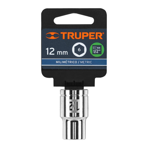 Dado de 12 mm, 6 puntas, cuadro 1/2', Truper | D-1212-M | 13262