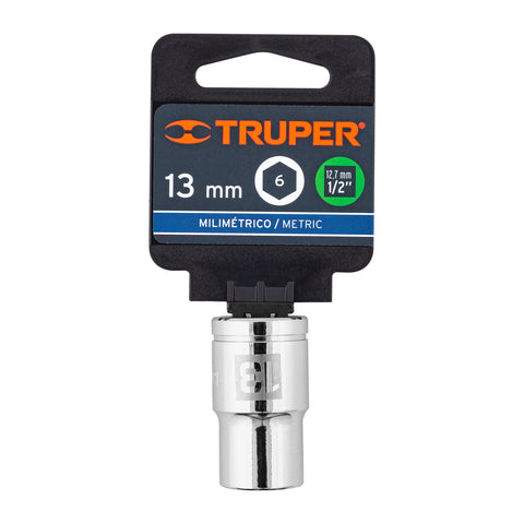 Dado de 13 mm, 6 puntas, cuadro 1/2', Truper | D-1213-M | 13263