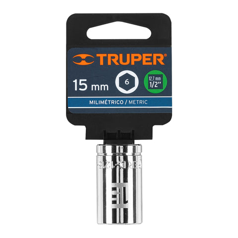 Dado de 15 mm, 6 puntas, cuadro 1/2', Truper | D-1215-M | 13265