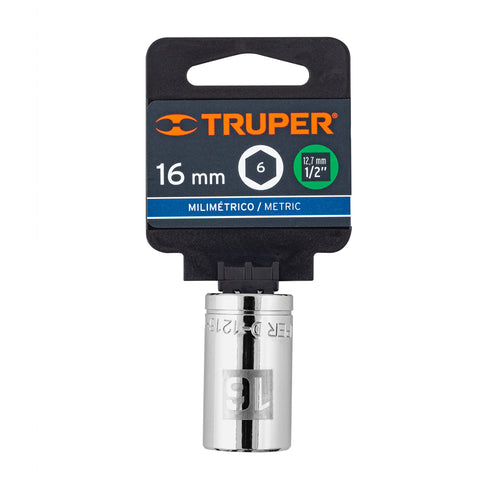 Dado de 16 mm, 6 puntas, cuadro 1/2', Truper | D-1216-M | 13266