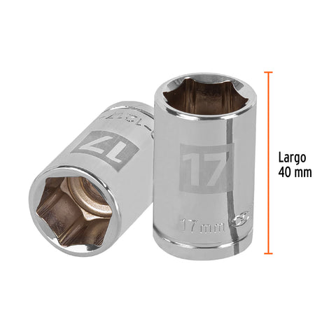 Dado de 17 mm, 6 puntas, cuadro 1/2', Truper | D-1217-M | 13267