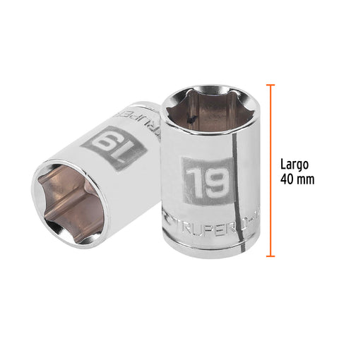 Dado de 19 mm, 6 puntas, cuadro 1/2', Truper | D-1219-M | 13269